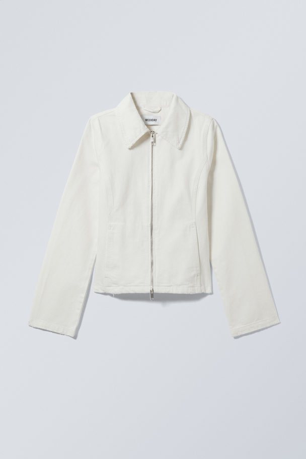 Weekday Distressed Twill Jacket White