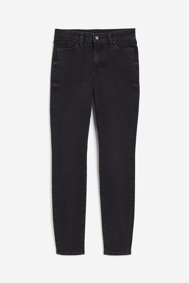 H&M Skinny Regular Ankle Jeans Sort