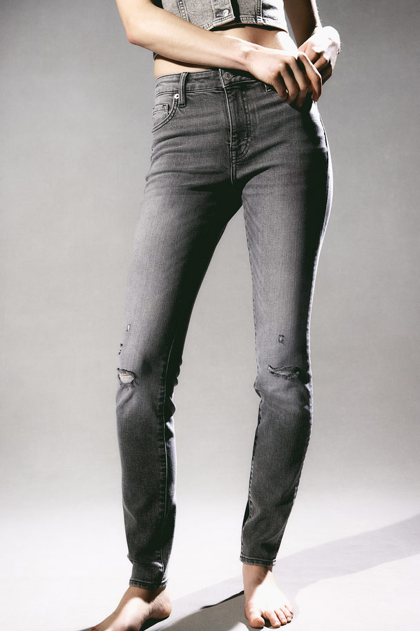 H&M Skinny Regular Ankle Jeans Grijs