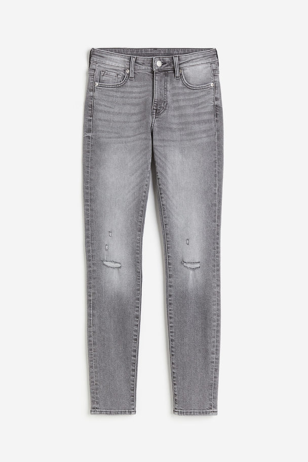 H&M Skinny Regular Ankle Jeans Grijs