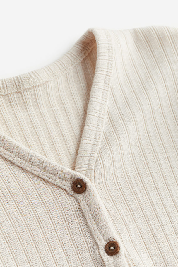H&M 2-piece Cardigan And Bodysuit Set Natural White