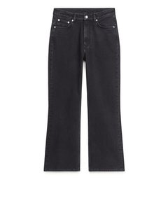 Fern Cropped Jeans Med Svaj Og Stretch Vintage Sort