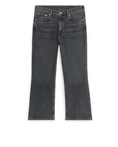 Fern Cropped Jeans Med Svaj Og Stretch Forvasket Grå