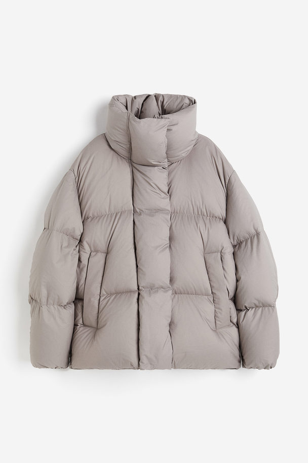 H&M Oversized Down Puffer Jacket Greige