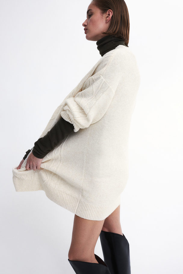 H&M Cable-knit Dress Cream