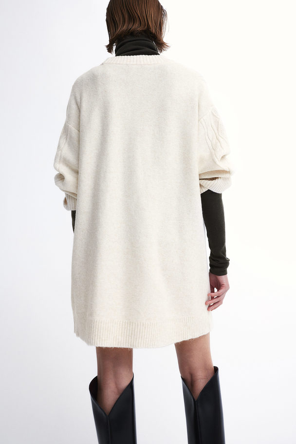 H&M Cable-knit Dress Cream