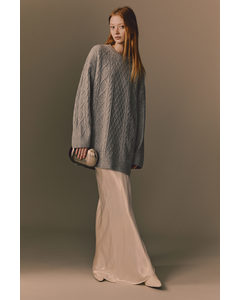 Cable-knit Dress Grey