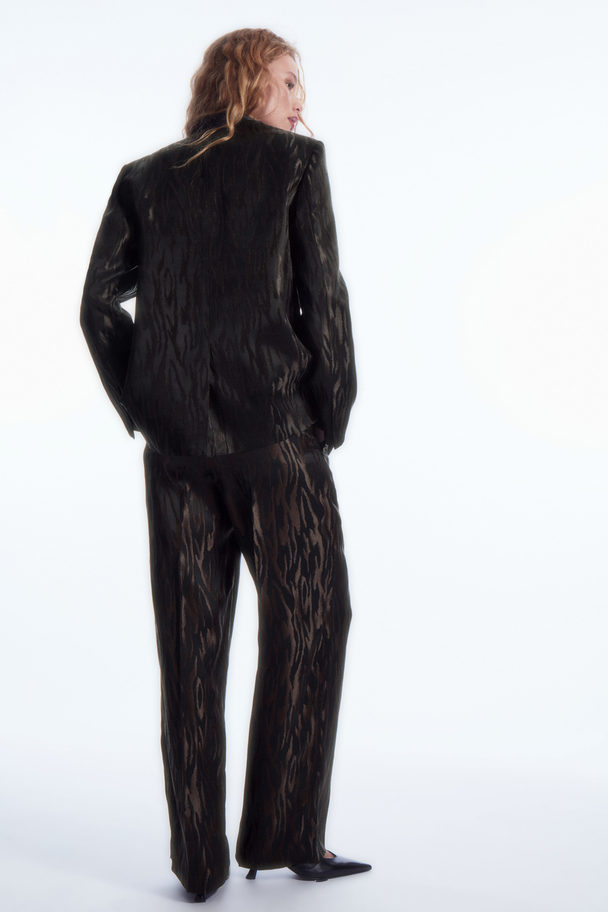 COS Zebra-jacquard Tailored Trousers Dark Brown / Black