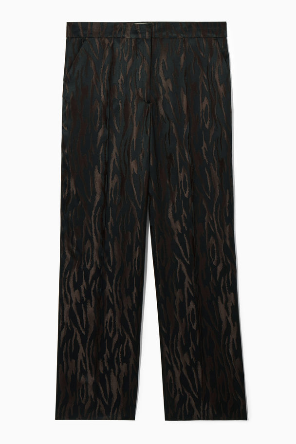COS Zebra-jacquard Tailored Trousers Dark Brown / Black
