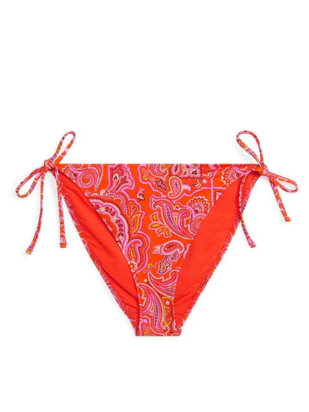 ARKET Bikinitanga mit Schnürung Orange/Paisley