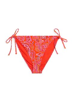 Bikinitanga mit Schnürung Orange/Paisley