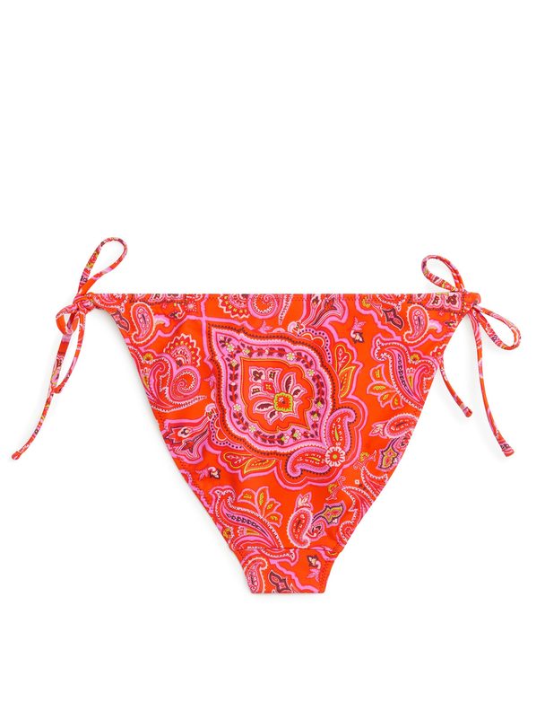 ARKET Tanga-bikinibroekje Met Strikjes Oranje/paisley