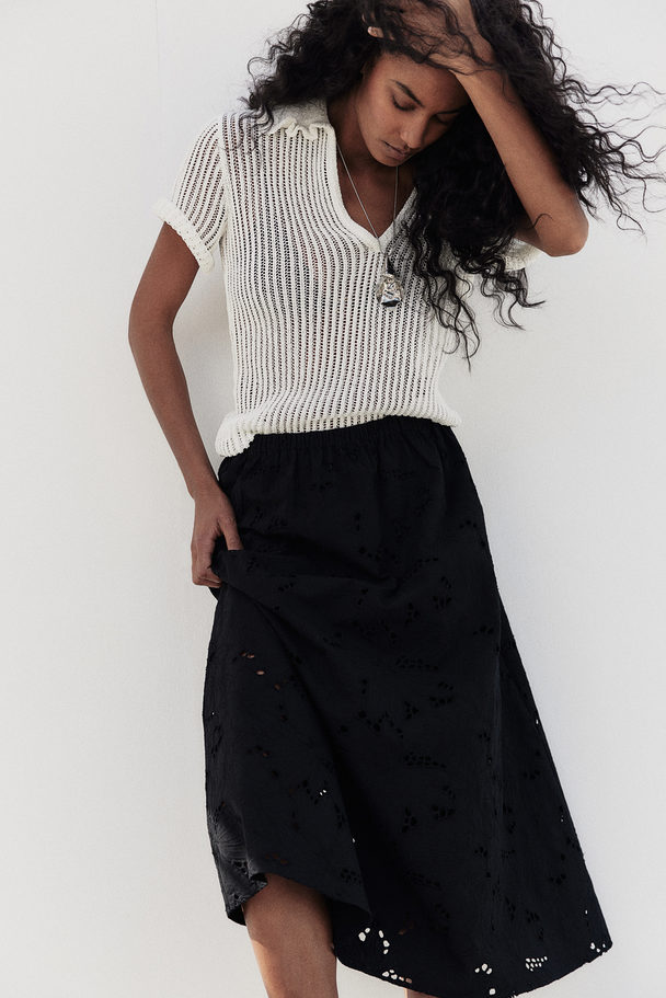 H&M Broderie Anglaise Skirt Black