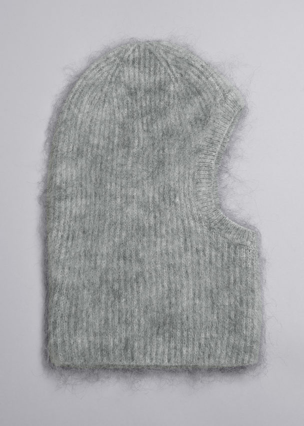 & Other Stories Brushed Mohair-blend Balaclava Grey