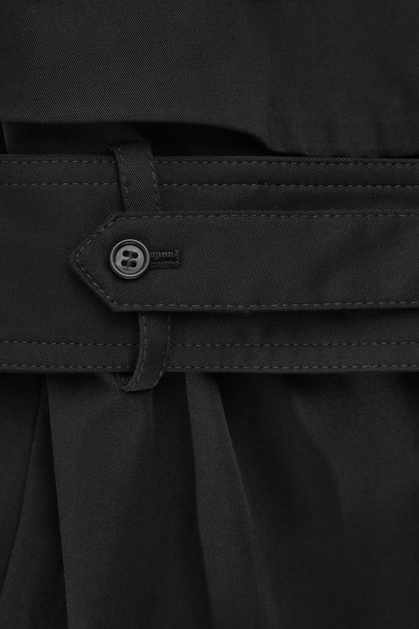 COS Regular-fit Twill Trench Coat Black