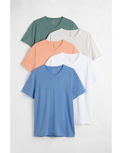 5-pak T-shirt Slim Fit Blå/orange/grøn