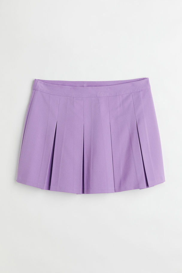 H&M H&m+ Short Twill Skirt Purple