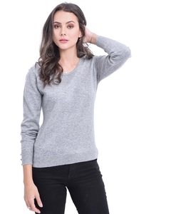 Round Neck Sweater With Silver Buttons On Sleeves
