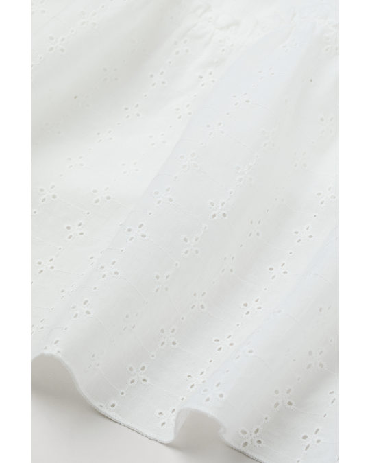 H&M Balloon-sleeved Dress White