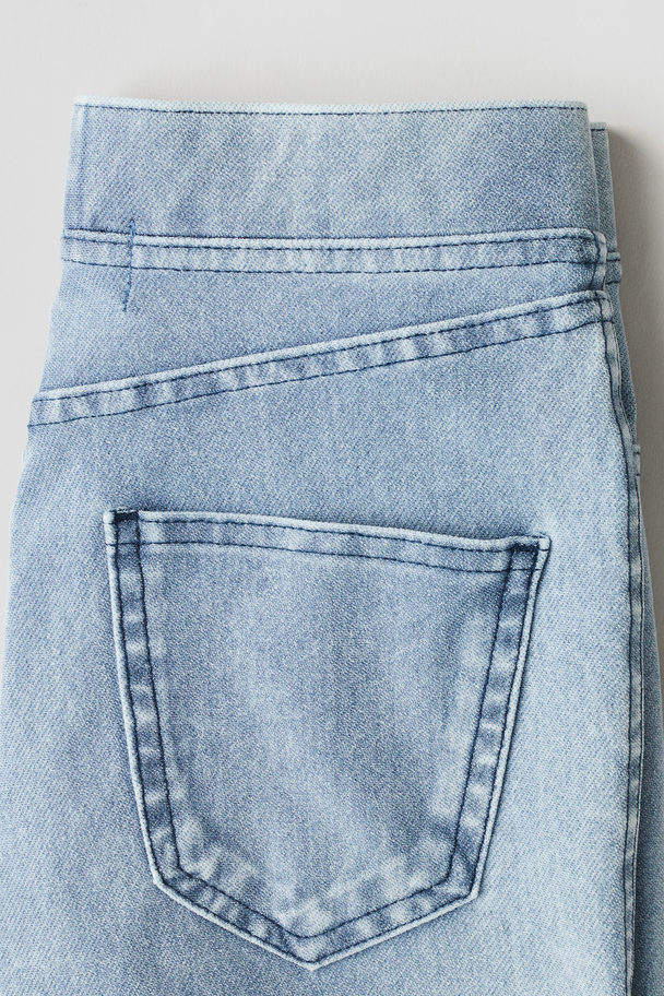 H&M Denim-look Jersey Shorts Light Denim Blue