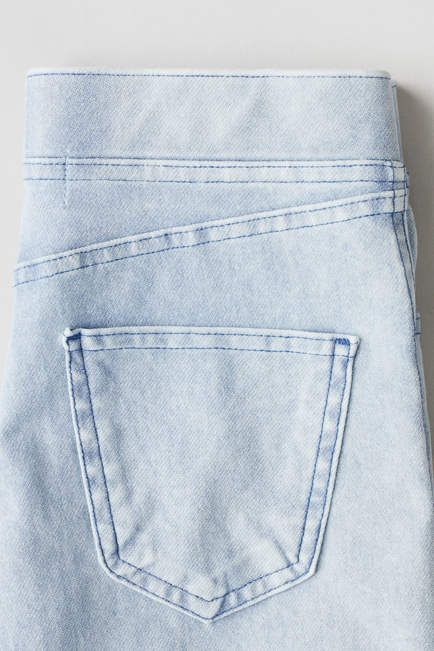 H&M Denim-look Jersey Shorts Light Denim Blue