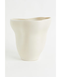 Large Stoneware Vase Light Beige