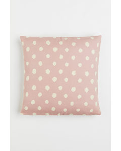 Patterned Cotton Cushion Cover Powder Pink/spotted