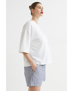 Mama Cotton Shorts Dark Blue/white Striped
