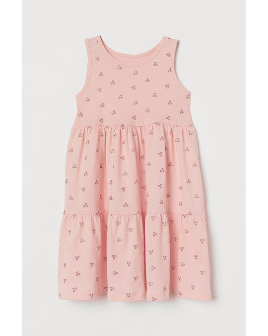 H&M Jersey Dress Light Pink/cherries