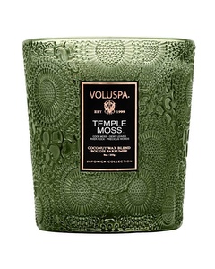 Voluspa Boxed Textured Glass Candle Temple Moss 184g