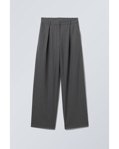 Zia Suit Trousers Grey Pinstripe