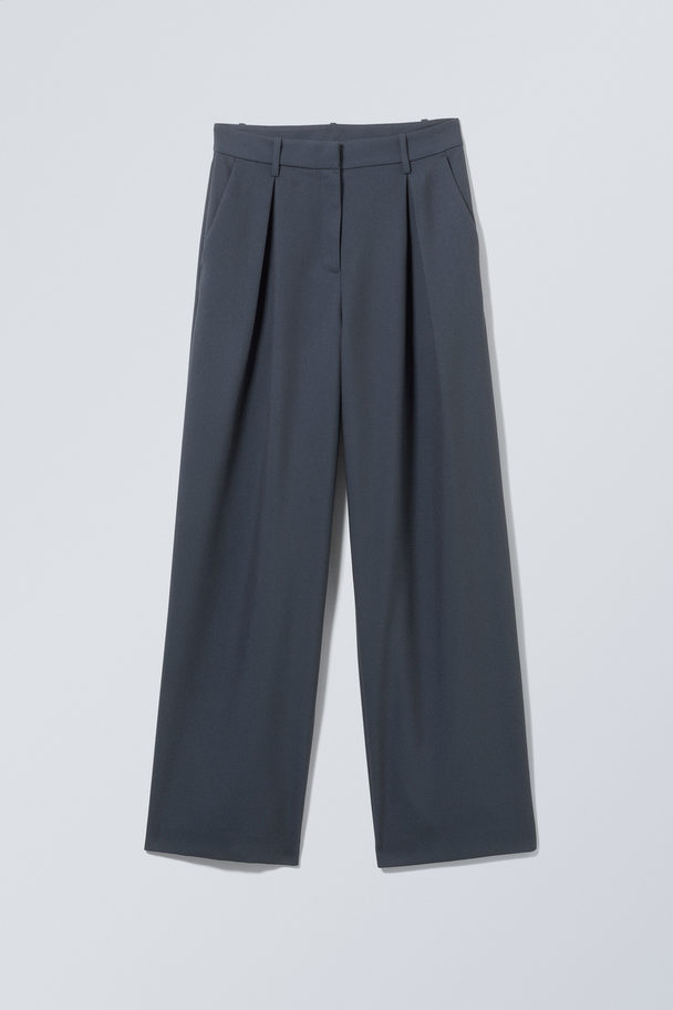 Weekday Zia Suit Trousers Dark Dusty Blue