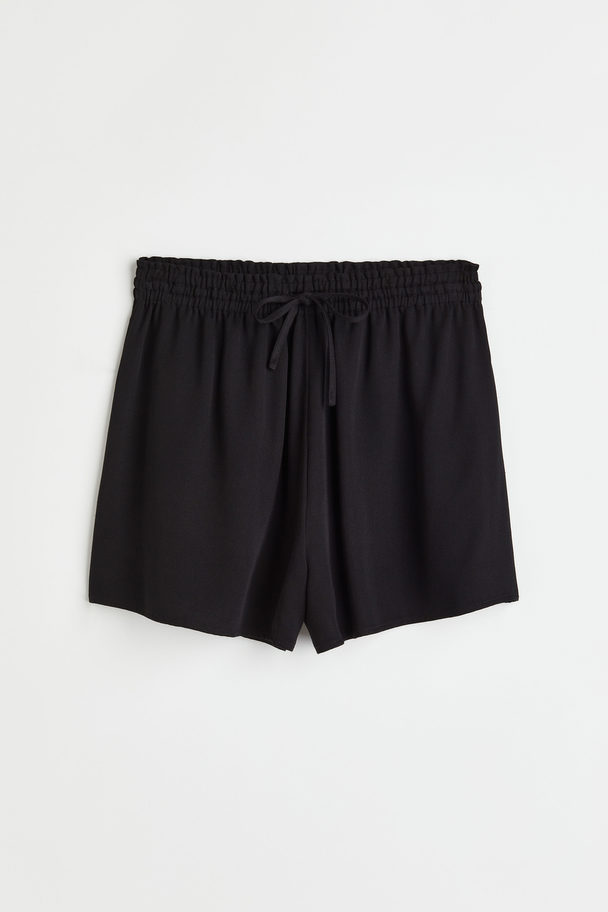 H&M Pull-on Twill Shorts Black