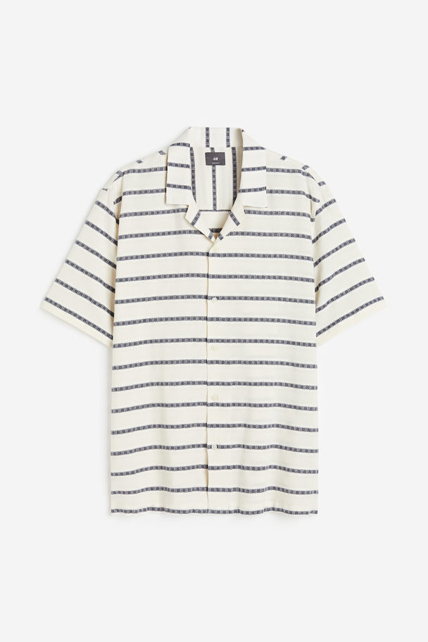 H&M Casual Overhemd - Regular Fit Lichtbeige/gestreept