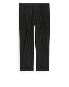 Regular Fold-up Trousers Wool Dark Grey