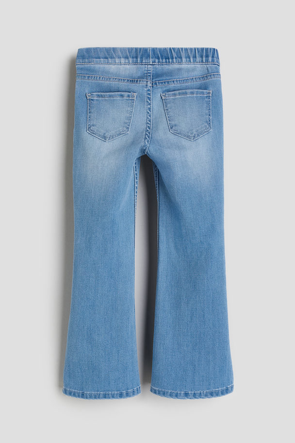 H&M Superstretch Flared Leg Jeans Helles Denim/Schmetterlinge