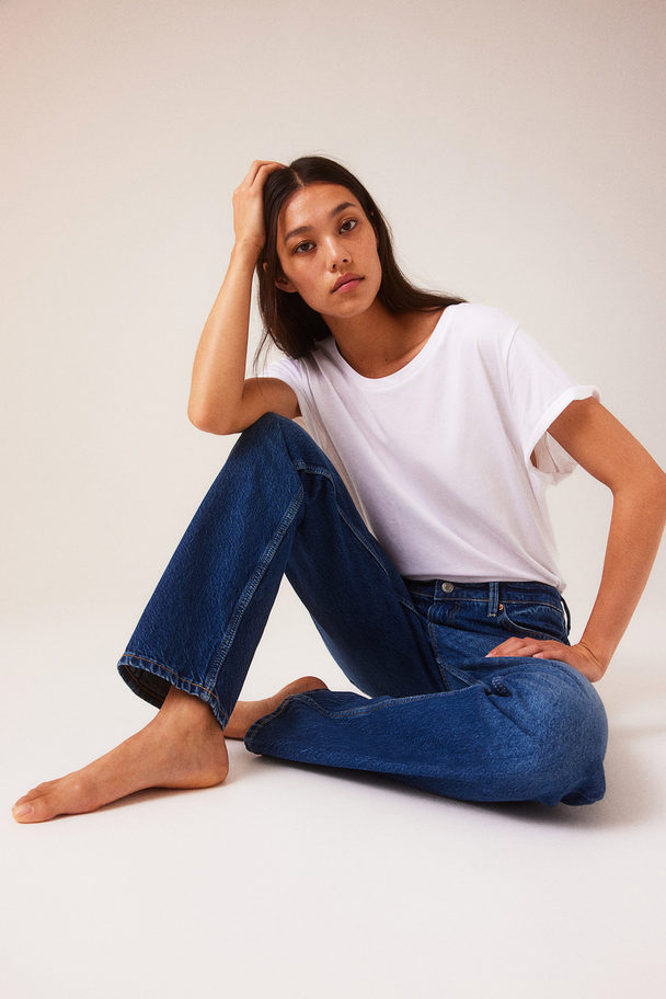 H&M Straight Low Jeans Denimblau