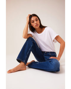 Straight Low Jeans Denimblauw