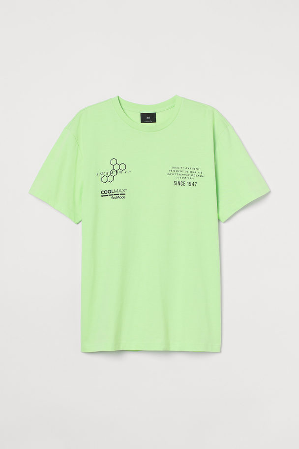 H&M COOLMAX® T-Shirt Regular Fit Neongrün