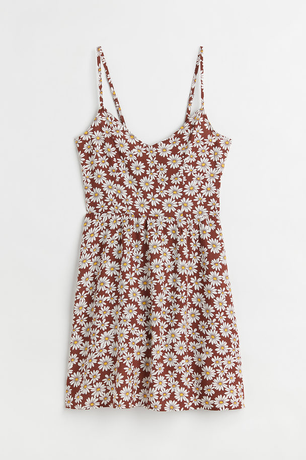 H&M Short Dress Brown/floral
