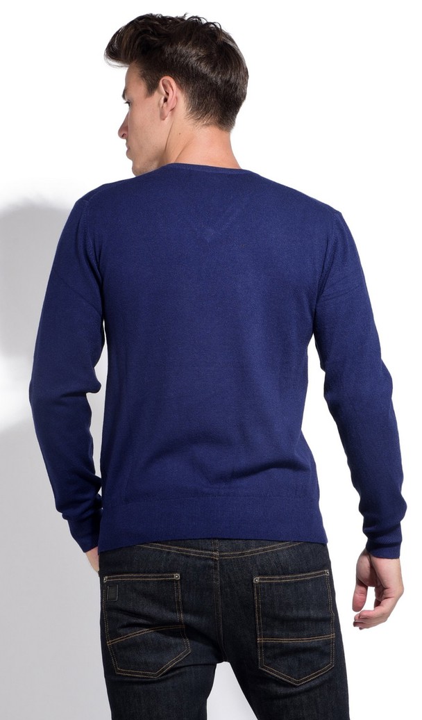 William de Faye V-neck Sweater Bi-colored Inside Of Collar