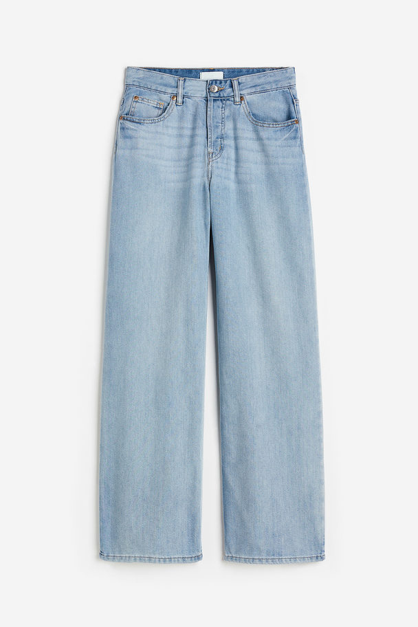 H&M Wide Low Jeans Licht Denimblauw