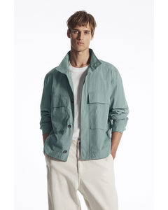 Lightweight Utility Overshirt Turquoise