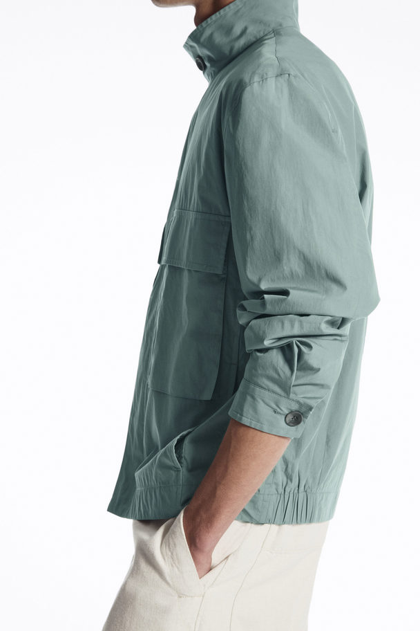 COS Lightweight Utility Overshirt Turquoise