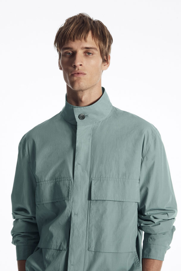 COS Lightweight Utility Overshirt Turquoise