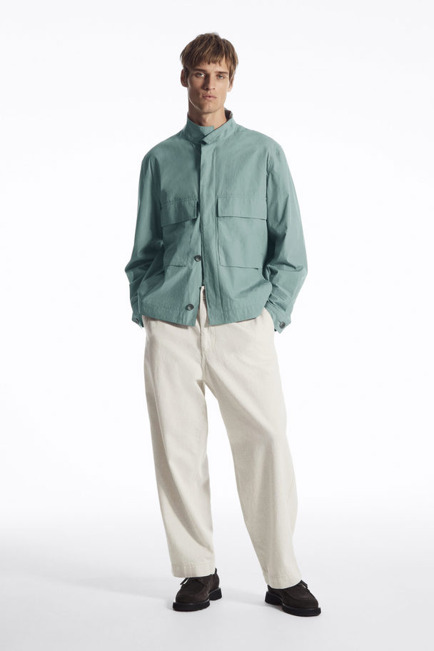 COS Lightweight Utility Overshirt Turquoise