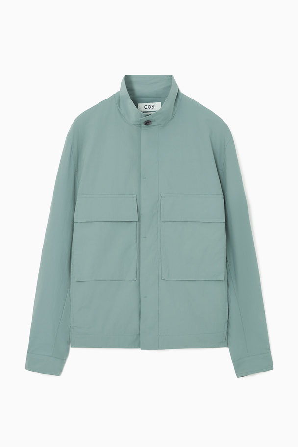 COS Lightweight Utility Overshirt Turquoise