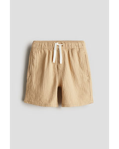 Dra-på-shorts Beige