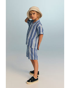 Pull-on Shorts Blue/white Striped