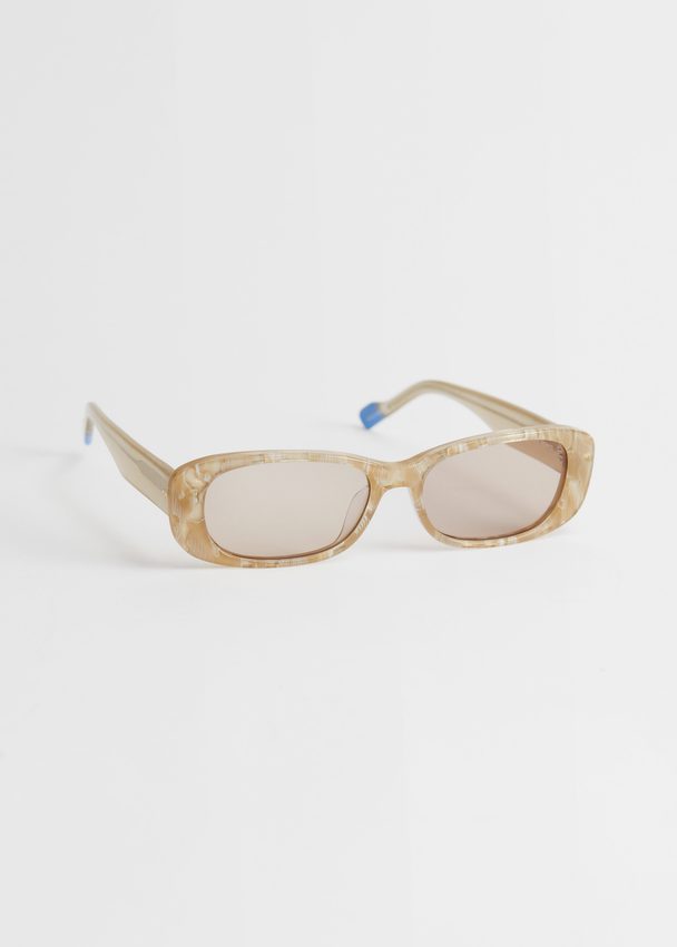 & Other Stories Le Specs Uh Duh Sunglasses Gold Seashell